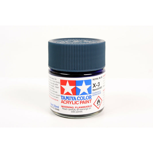 Tamiya Color Acrylic X-3 ROYAL BLUE - 23ML BOTTLE