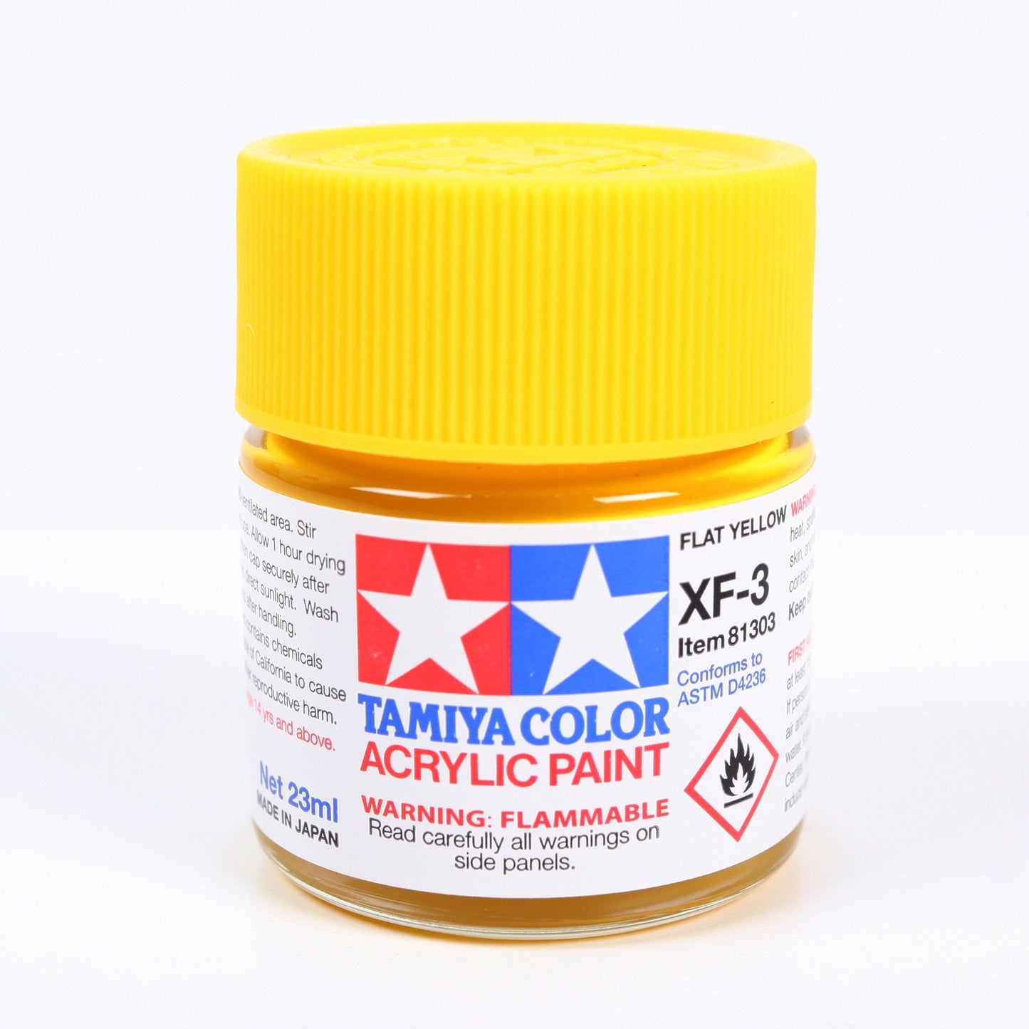 Tamiya ACRYLIC XF-3 FLAT YELLOW- 23ML BOTTLE