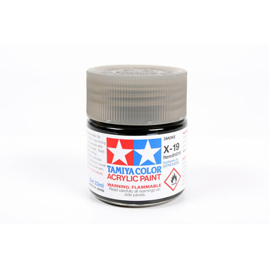 Tamiya ACRYLIC X-19 SMOKE - 23ML BOTTLE