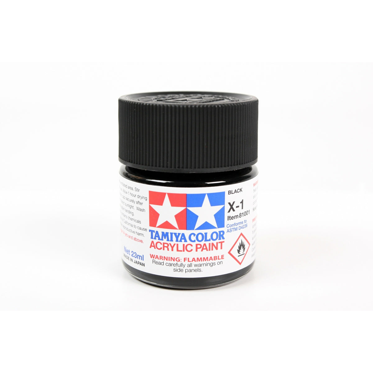 Tamiya Color Acrylic X-1 BLACK - 23ML BOTTLE