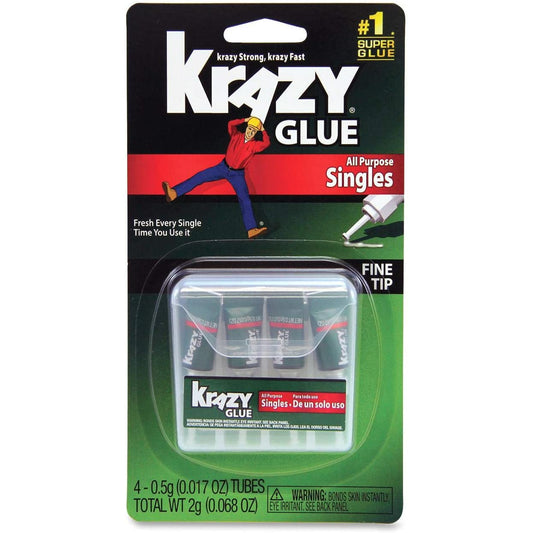 Krazy Glue All Purpose Super Glue - Singles, 0.5g, 4-Pack
