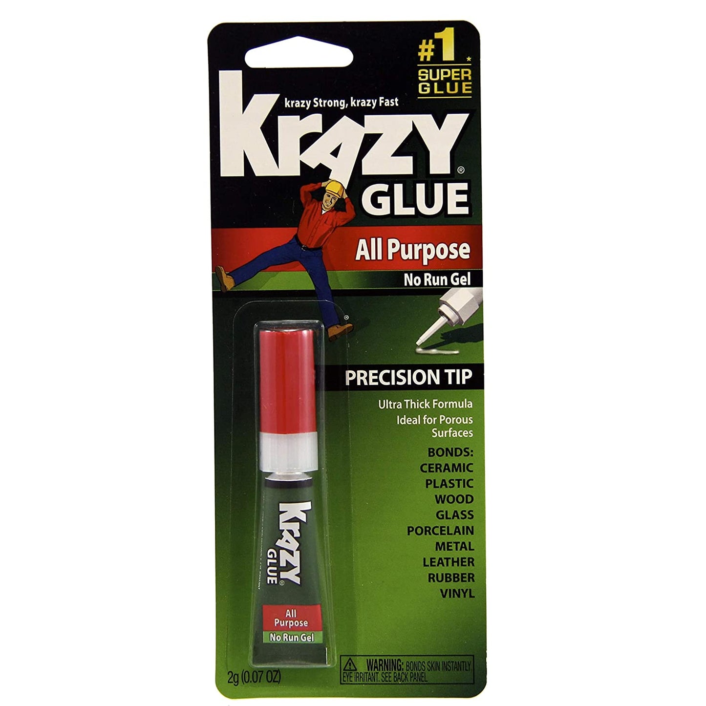 Krazy Glue with All-Purpose Gel, 0.07 Oz, Clear
